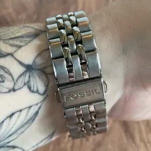 Fossil Accessories Fossil Es298 Silver Tone Stainless Steel Chronographic Watch New Battery Poshmark